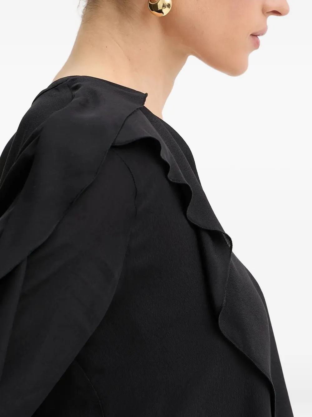 LIU JO ruffled top Zwart