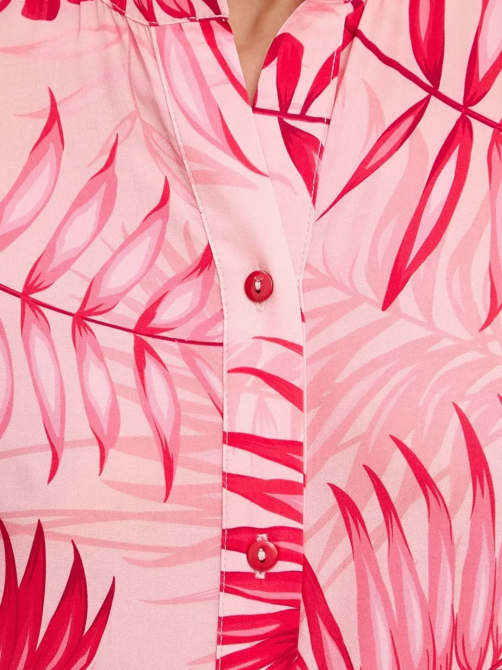 Liu •jo Leaf-print Midi Dress In Pink