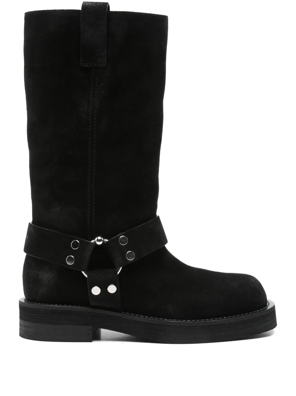3juin Buckle-strap Suede Boots In Black