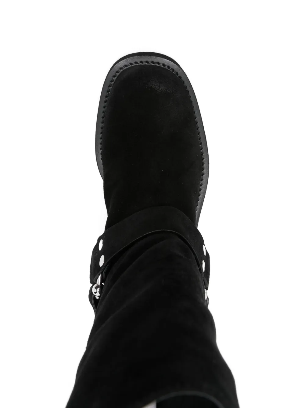 3juin Buckle-strap Suede Boots In Black