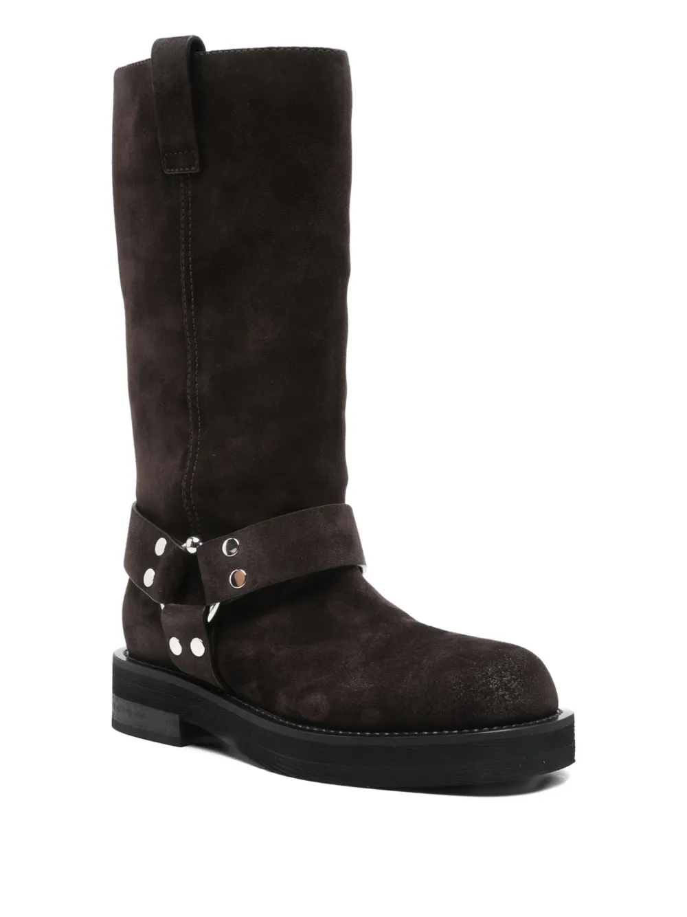 3juin Demi buckle-strap suede boots Brown