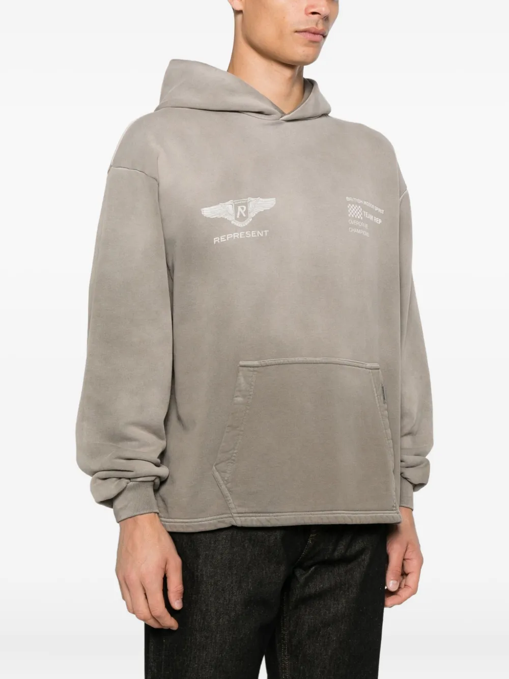 Represent Hoodie met verfraaid logo Beige