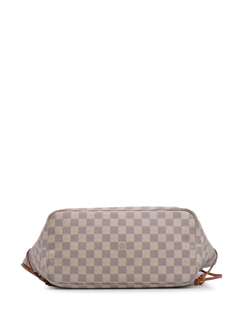 Pre-owned Louis Vuitton 2018 Damier Azur Neverfull Mm Tote Bag In White