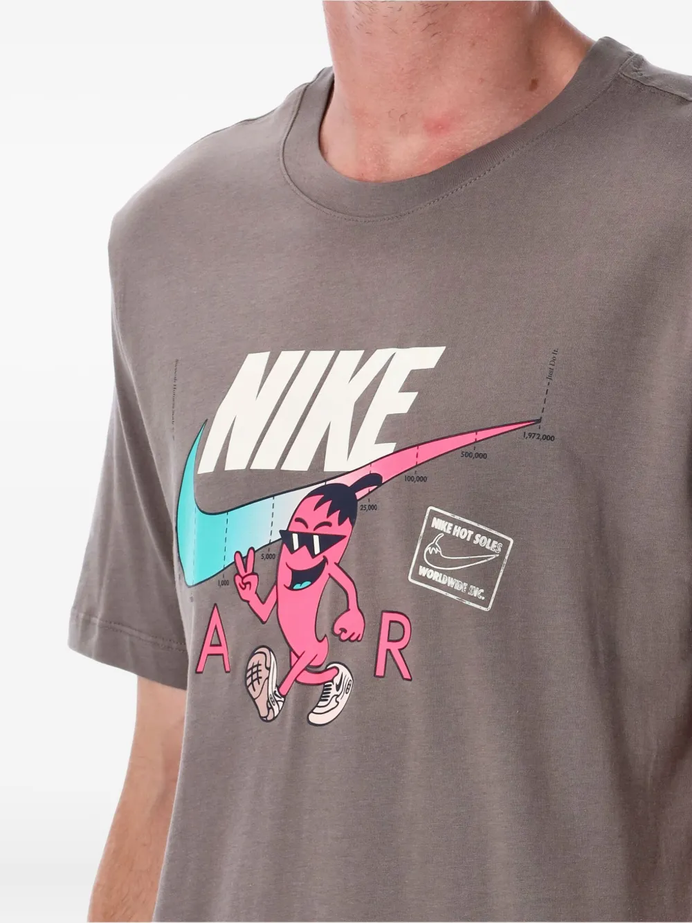 Nike logo-print T-shirt Grijs