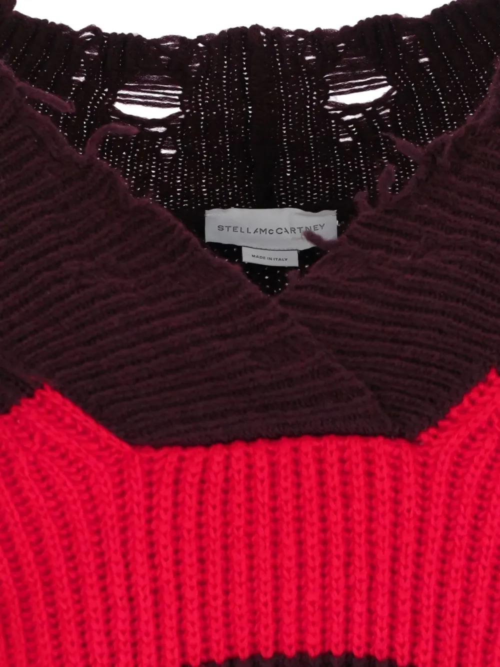 Stella McCartney V-neck striped sweater Rood