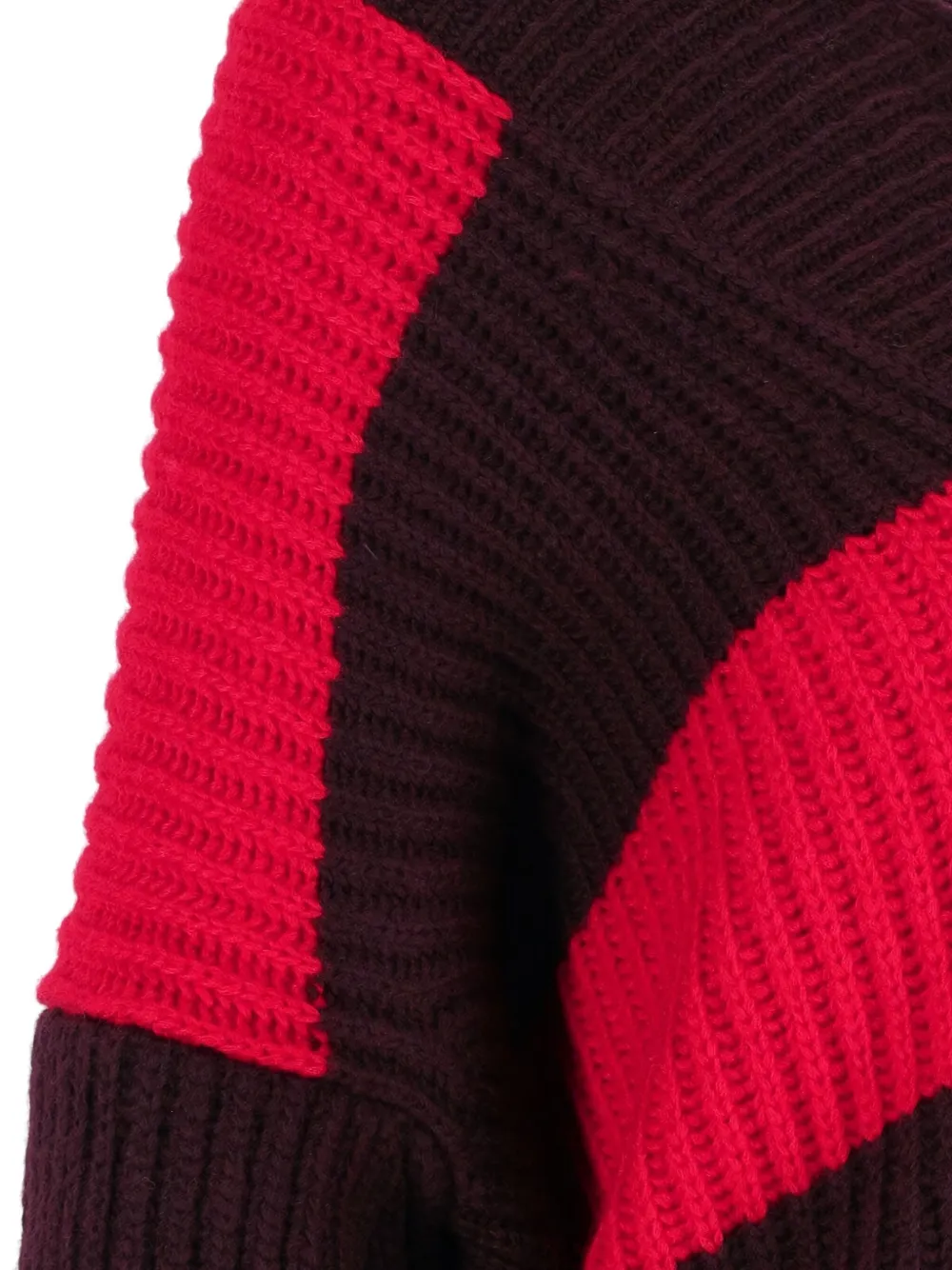Stella McCartney V-neck striped sweater Rood