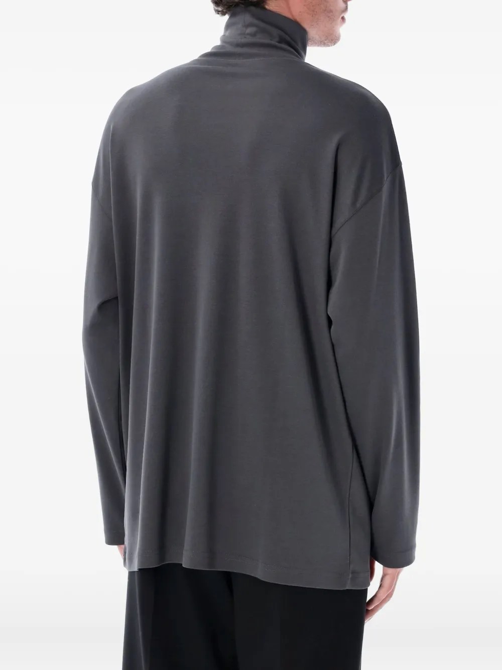 LEMAIRE T-shirt met hoge hals en lange mouwen Grijs