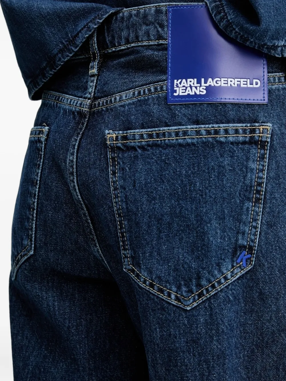 Karl Lagerfeld Jeans Split-hem Jeans In Blue