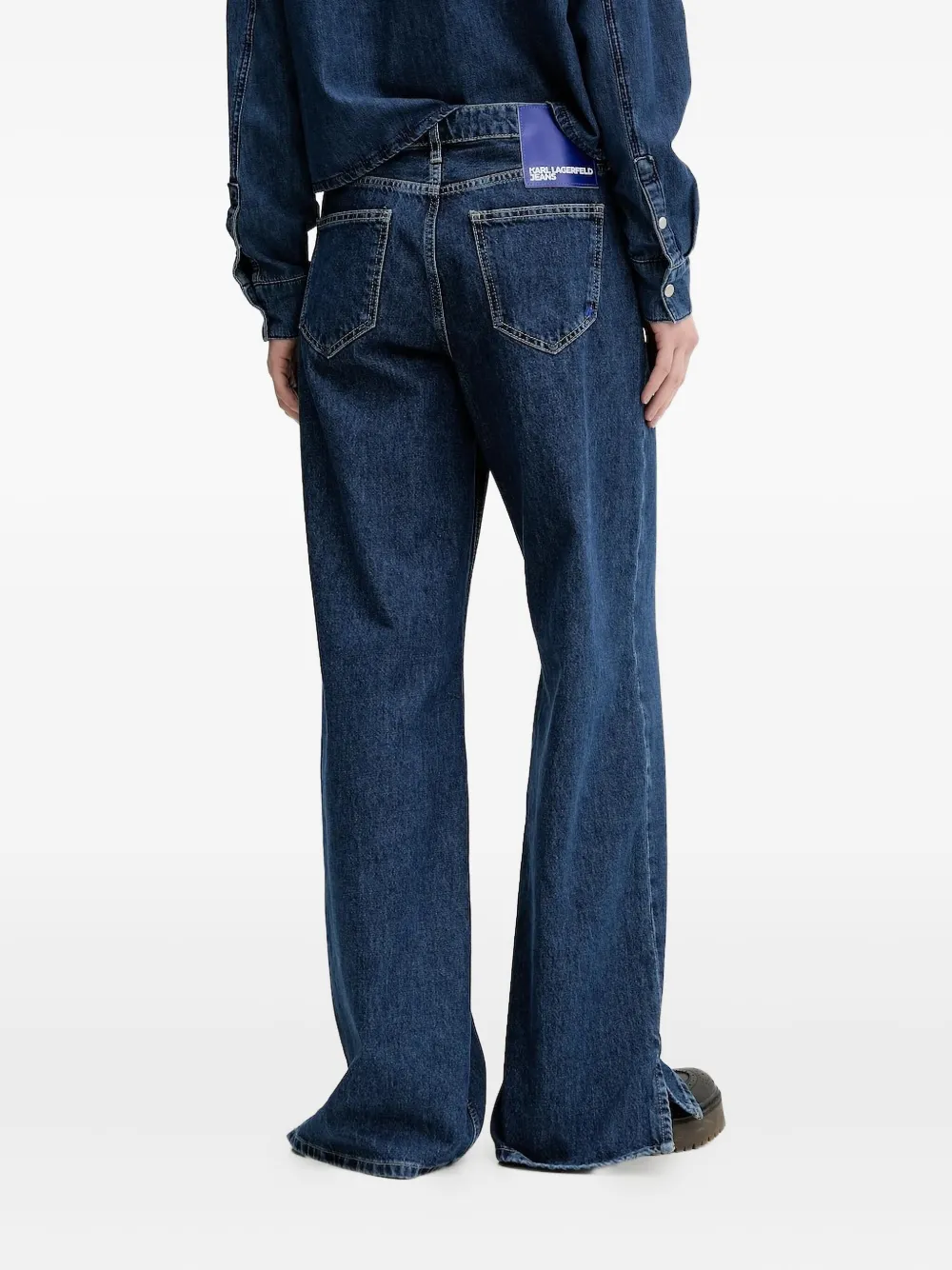 Karl Lagerfeld Jeans Jeans met split - Blauw