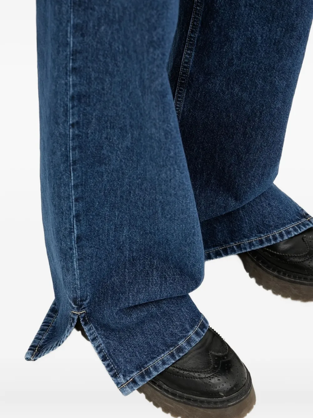 Karl Lagerfeld Jeans Split-hem Jeans In Blue