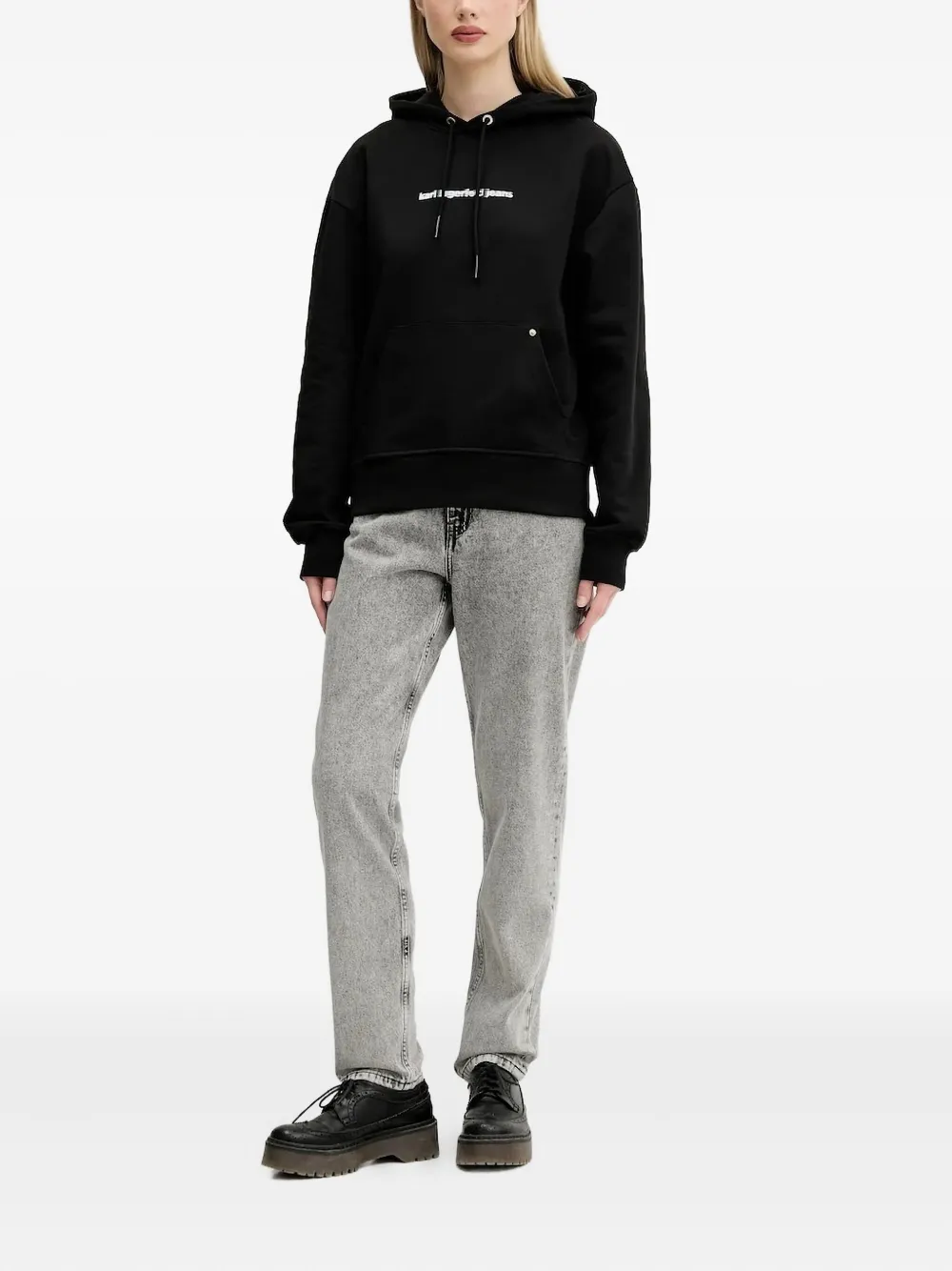 Karl Lagerfeld Jeans Hoodie met logoprint - Zwart