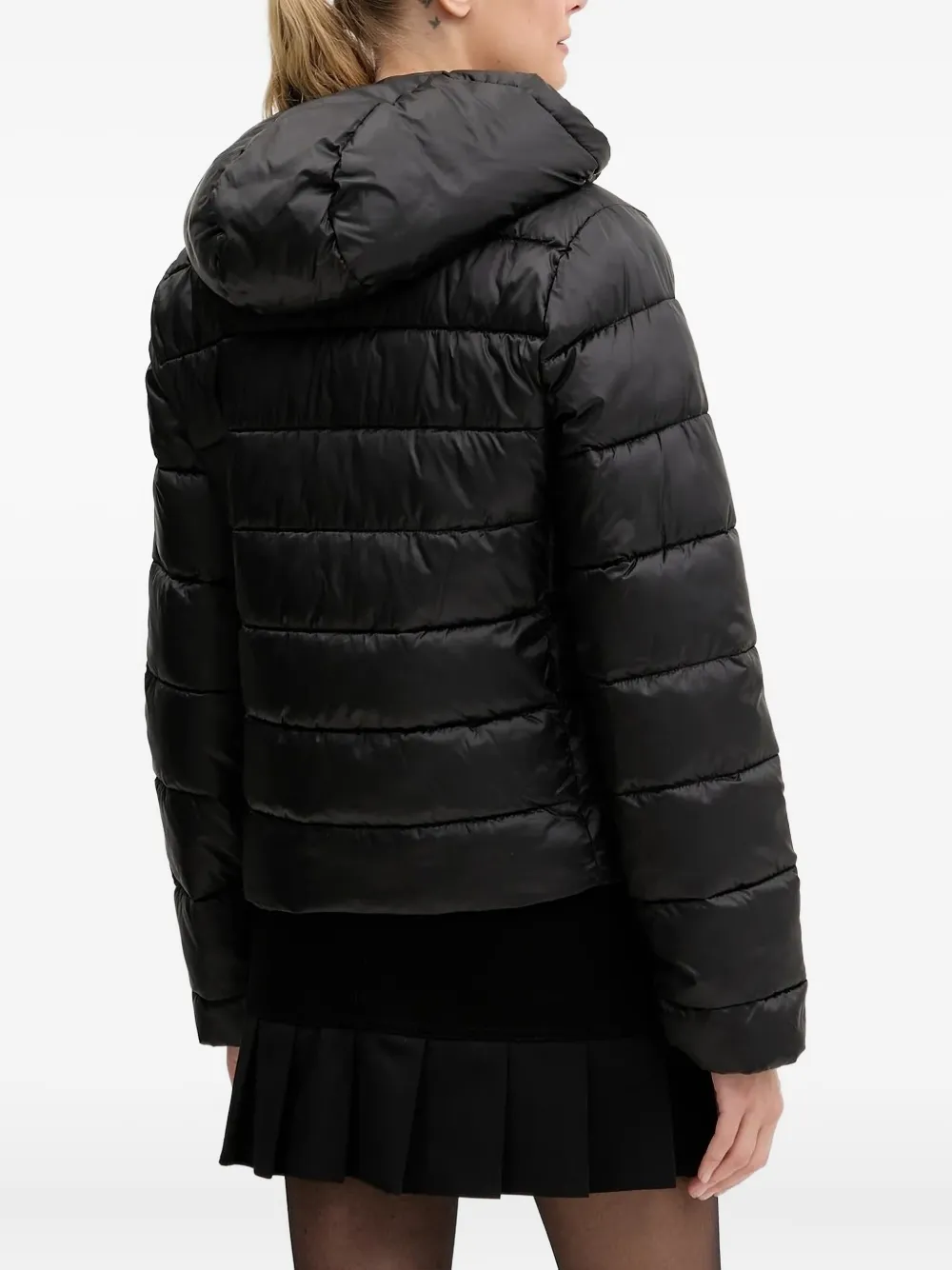 Karl Lagerfeld Jeans hooded puffer jacket Zwart