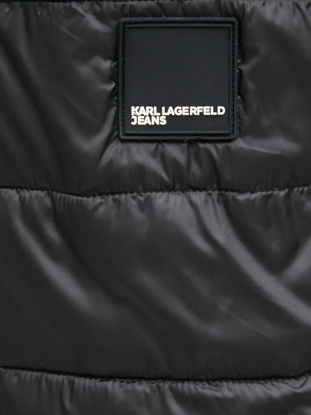Karl Lagerfeld Jeans Quilted Hooded Jacket In Black