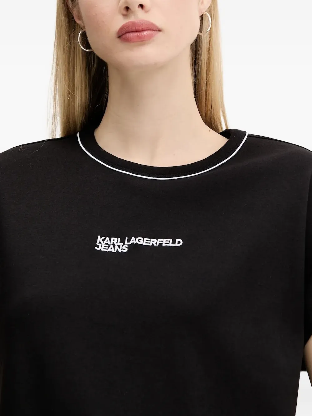 Karl Lagerfeld Jeans logo-detail T-shirt mini dress Zwart
