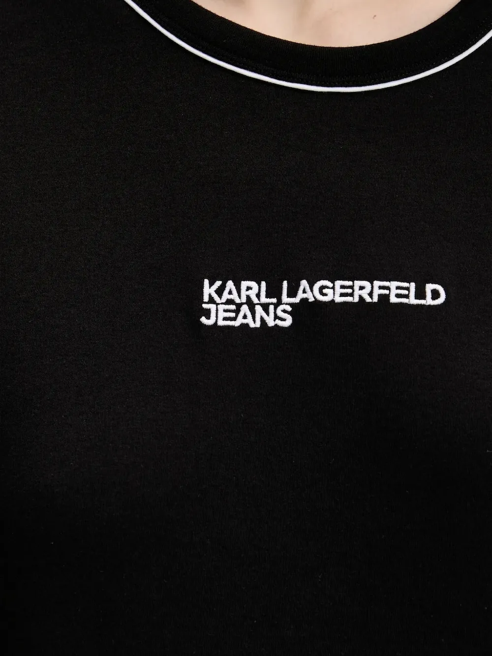 Karl Lagerfeld Jeans logo-detail T-shirt mini dress Zwart