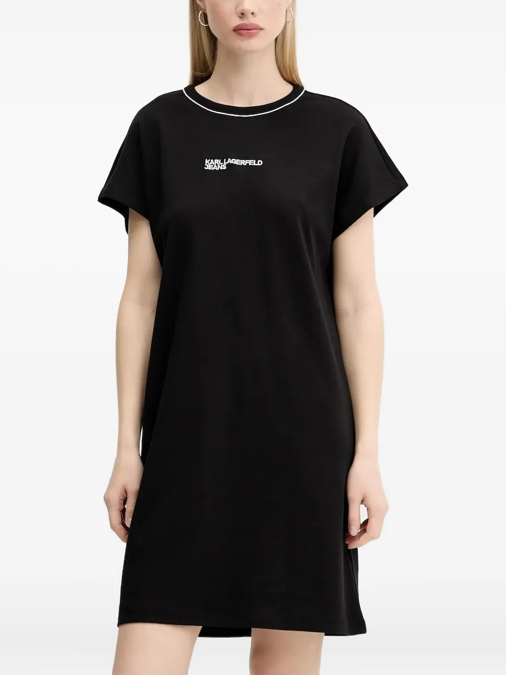 Karl Lagerfeld Jeans logo-detail T-shirt mini dress Zwart