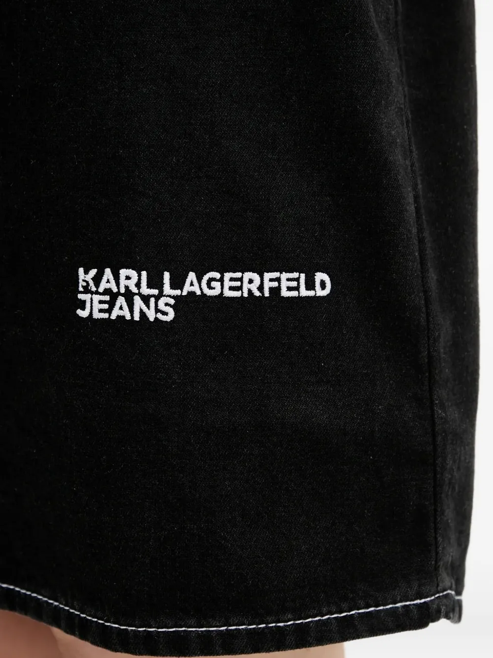 Karl Lagerfeld Jeans Mini-blousejurk met contrasterende stiksels Zwart
