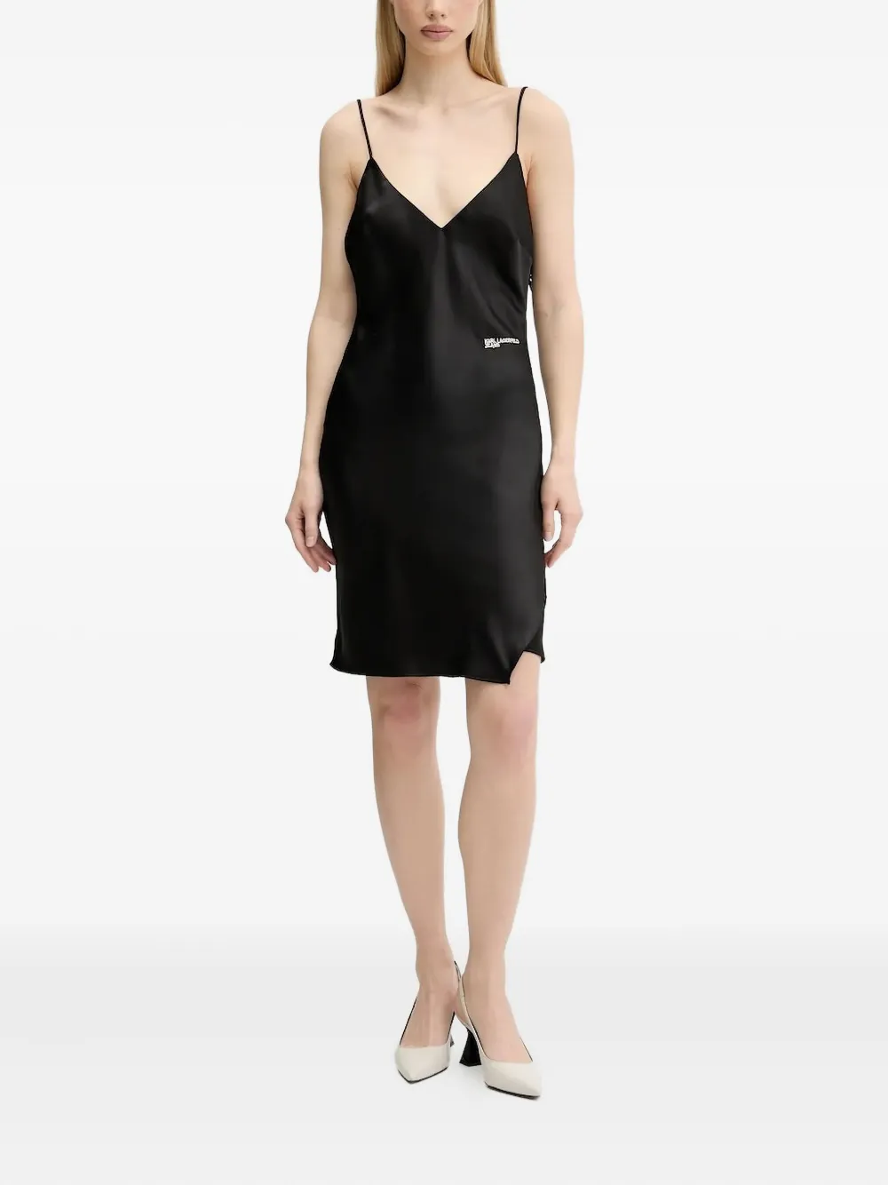 Karl Lagerfeld Jeans Spaghetti-straps Mini Dress In Black