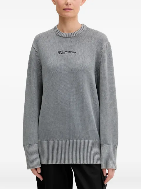 Karl Lagerfeld Jeans logo-embroidered crew-neck sweater