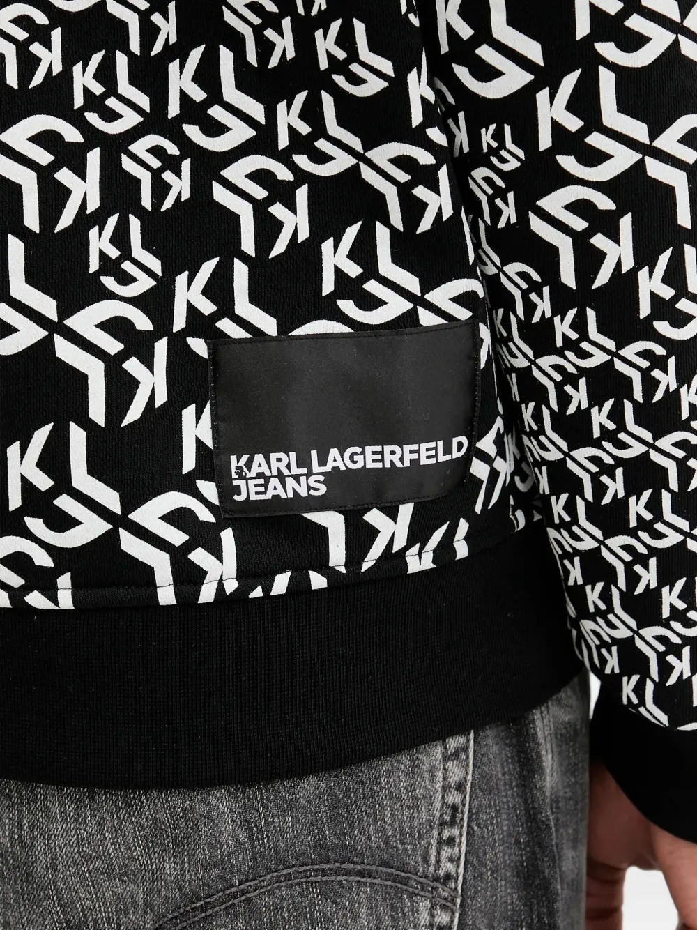 Karl Lagerfeld Jeans logo-print crew-neck sweatshirt Zwart
