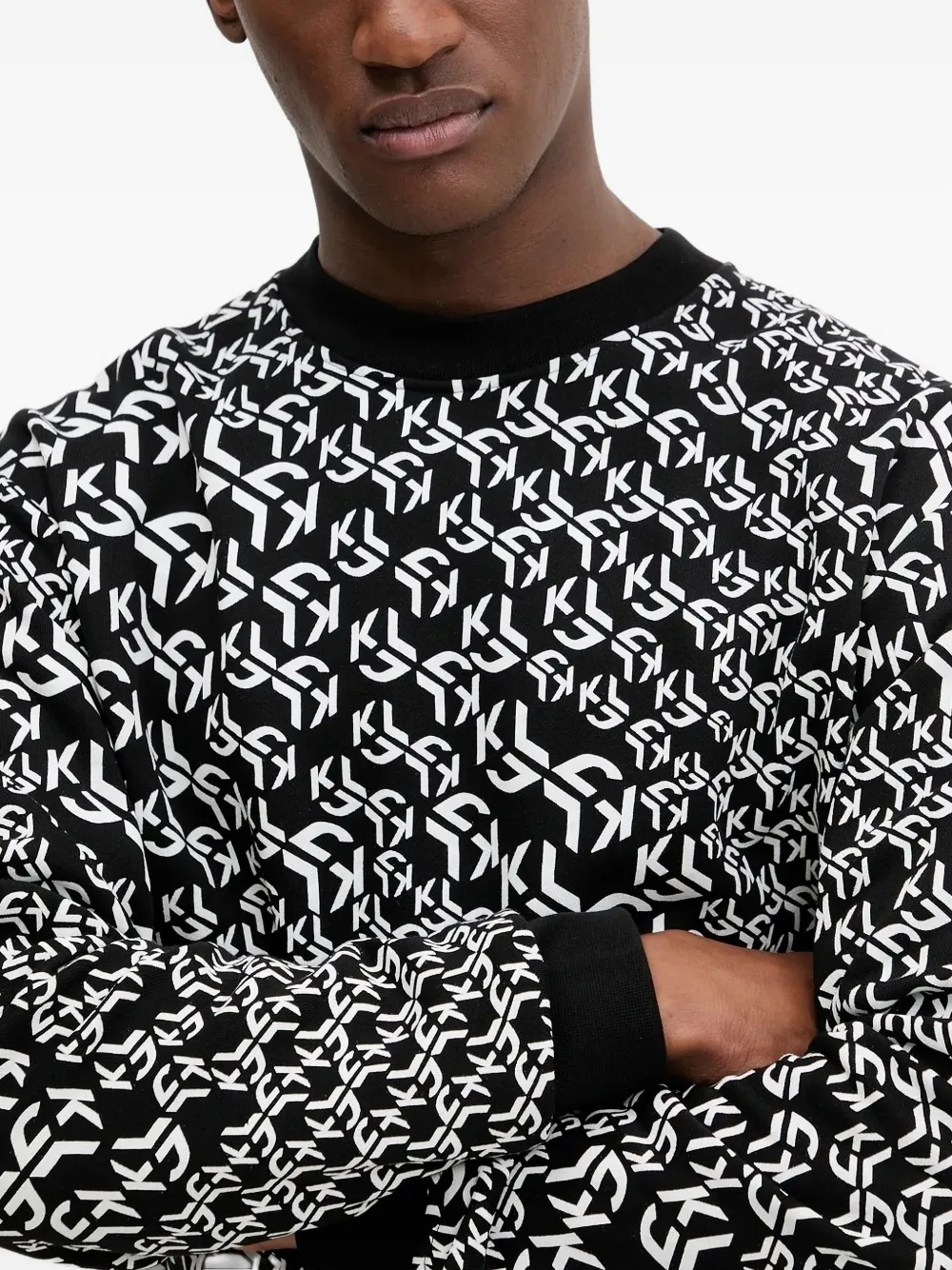 Karl Lagerfeld Jeans logo-print crew-neck sweatshirt Zwart