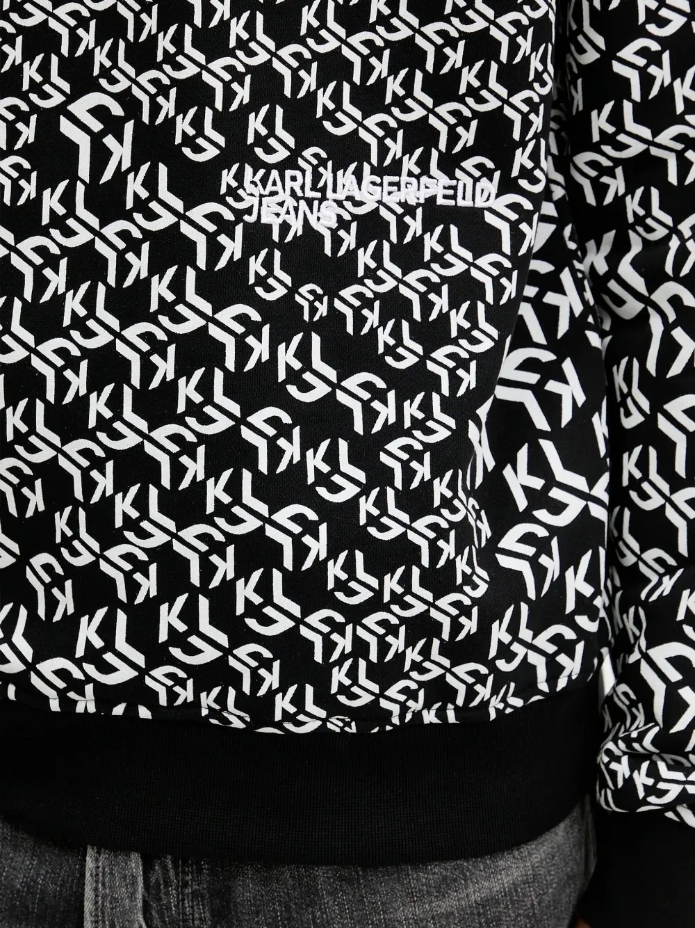 Karl Lagerfeld Jeans logo-print crew-neck sweatshirt Zwart