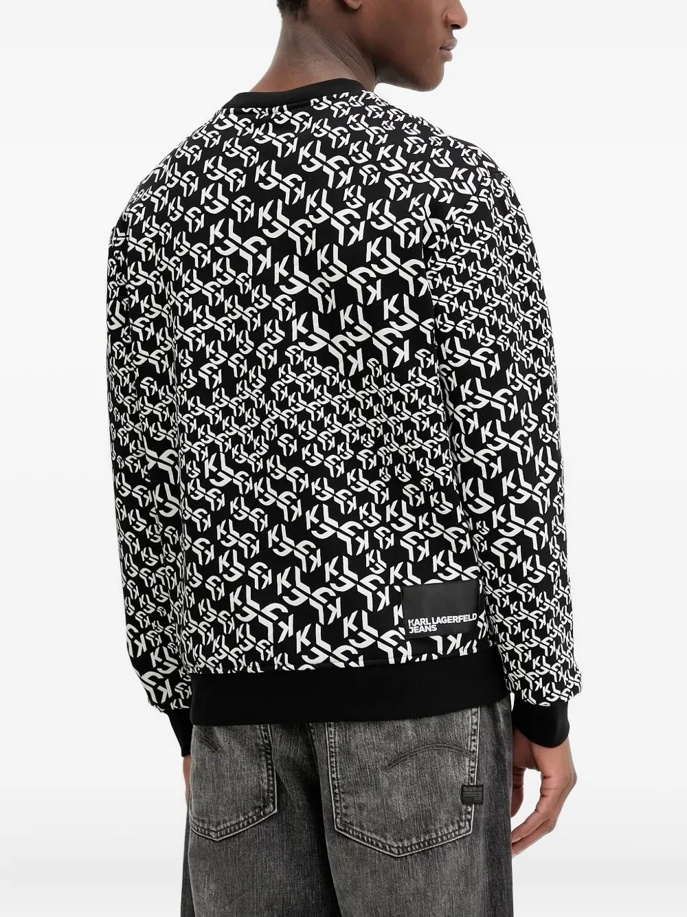 Karl Lagerfeld Jeans logo-print crew-neck sweatshirt - Zwart