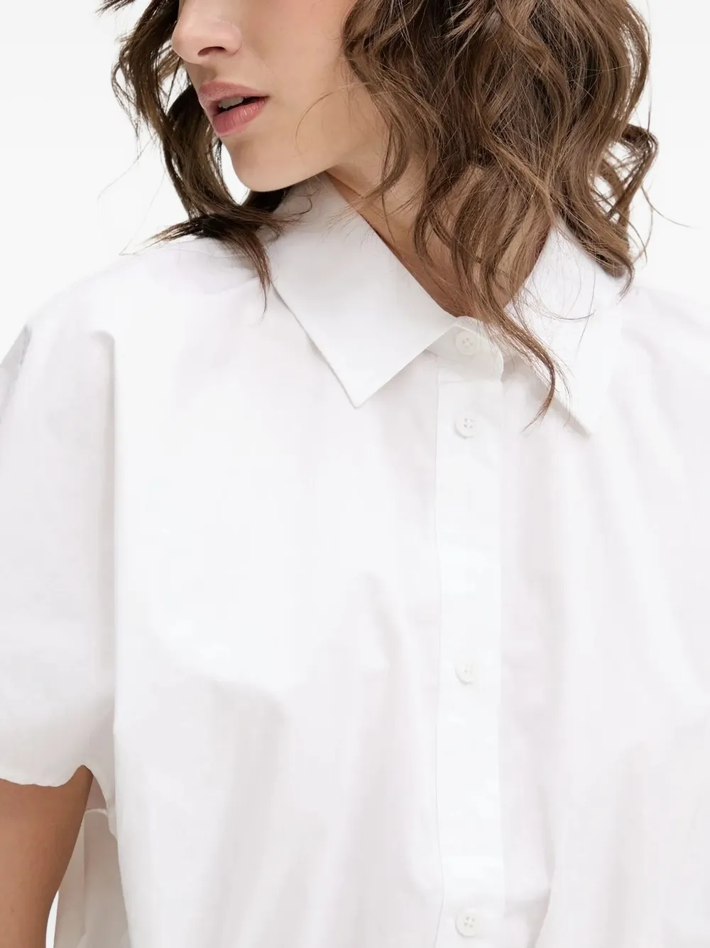 Karl Lagerfeld Jeans Blouse met korte mouwen en band Wit