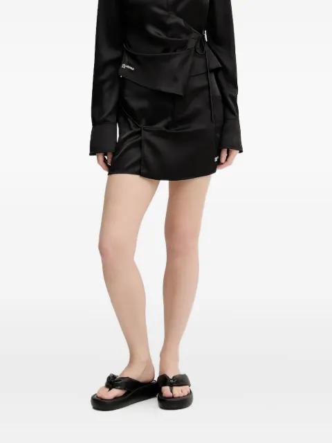 Karl Lagerfeld Jeans wrap-effect satin mini skirt
