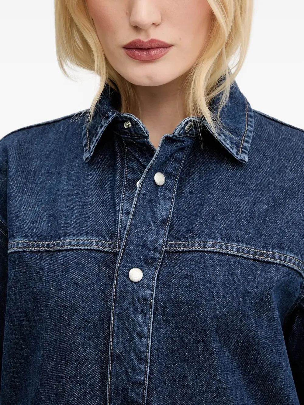 Karl Lagerfeld Jeans Pocket-detail Denim Shirt In Blue
