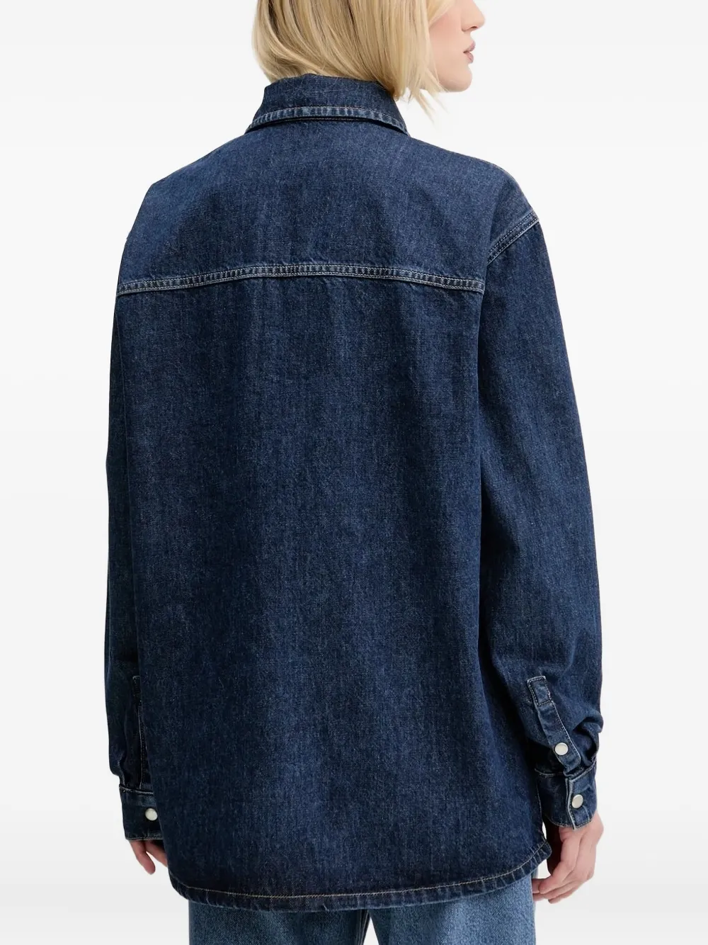Karl Lagerfeld Jeans Pocket-detail Denim Shirt In Blue