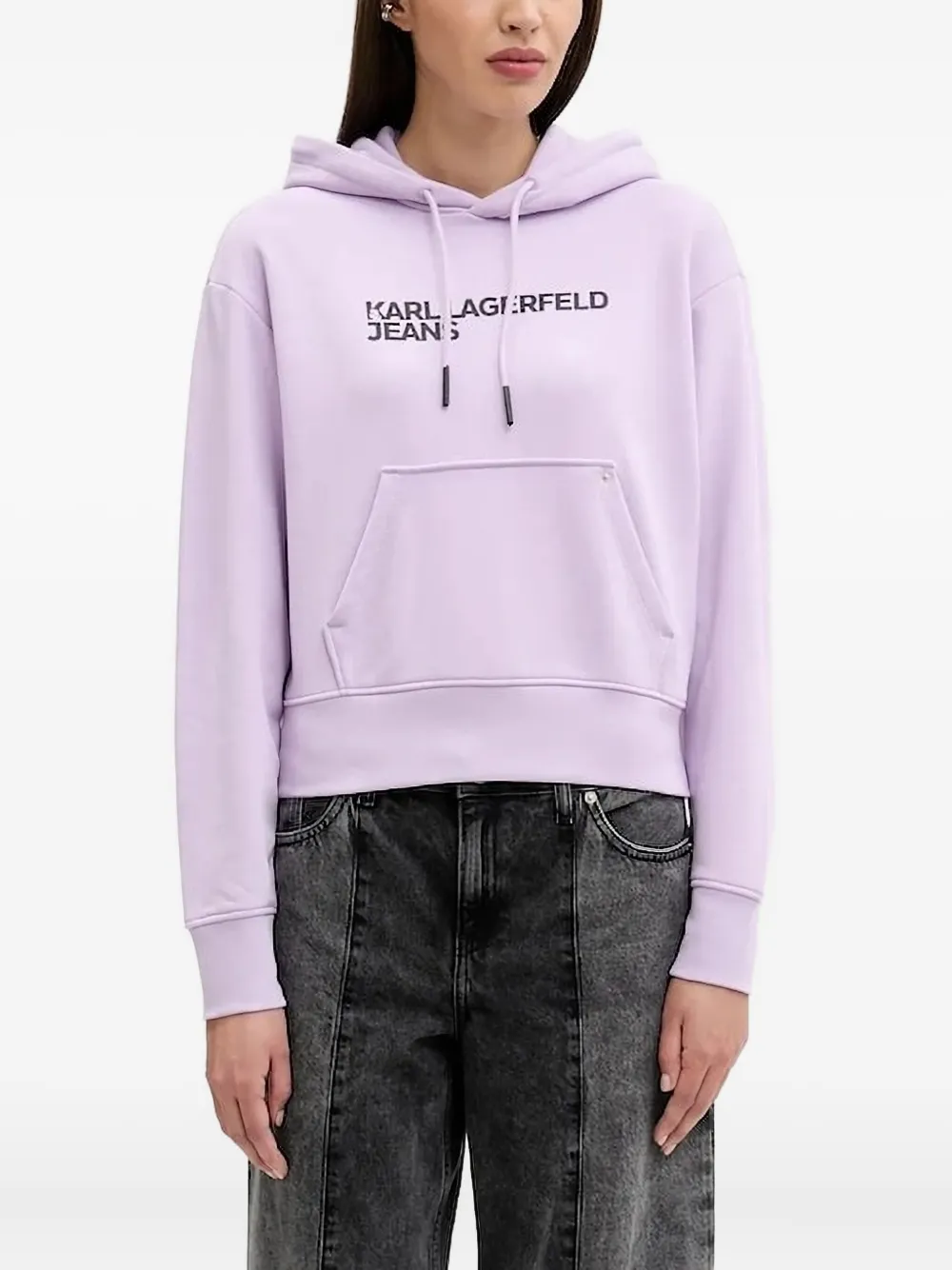 Karl Lagerfeld Jeans logo-print hoodie | Purple | Image 1