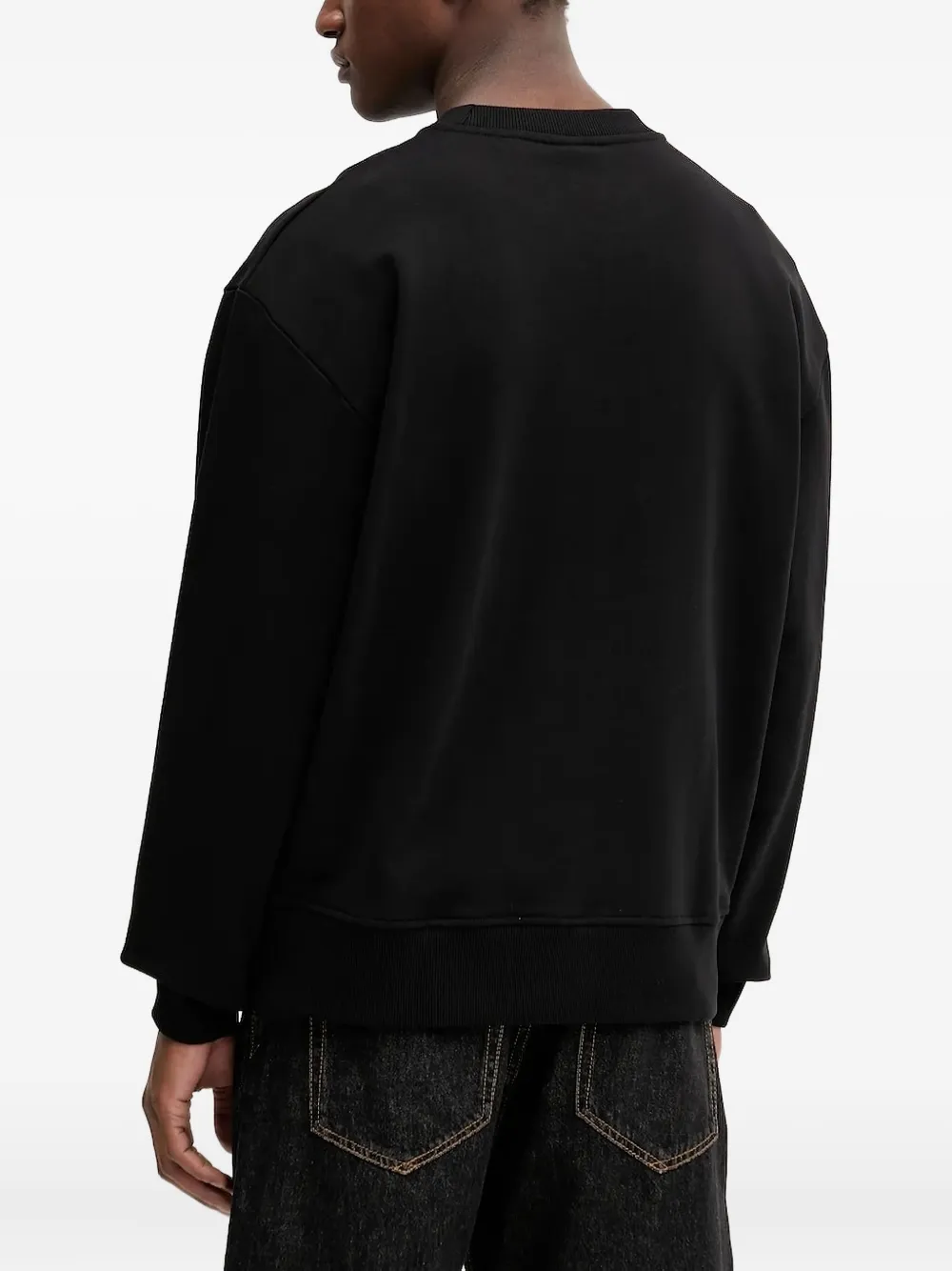 Karl Lagerfeld Jeans Sweater met ronde hals en kettingprint - Zwart