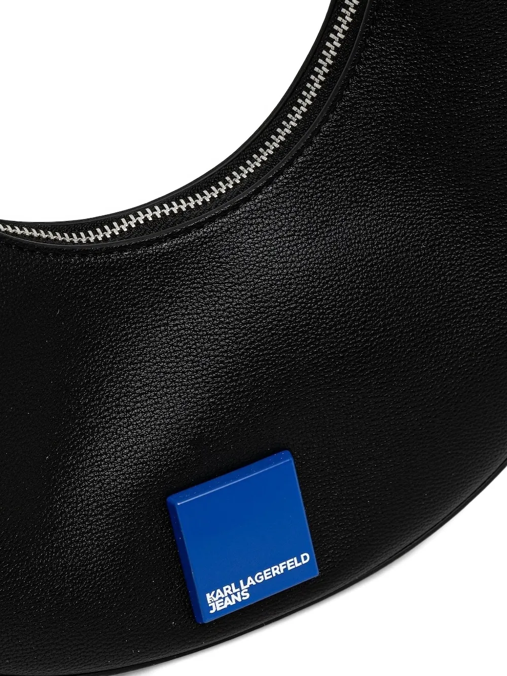 Karl Lagerfeld Jeans Half-moon Branded-strap Shoulder Bag In Black