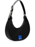 Karl Lagerfeld Jeans Half-Moon branded-strap shoulder bag - Black