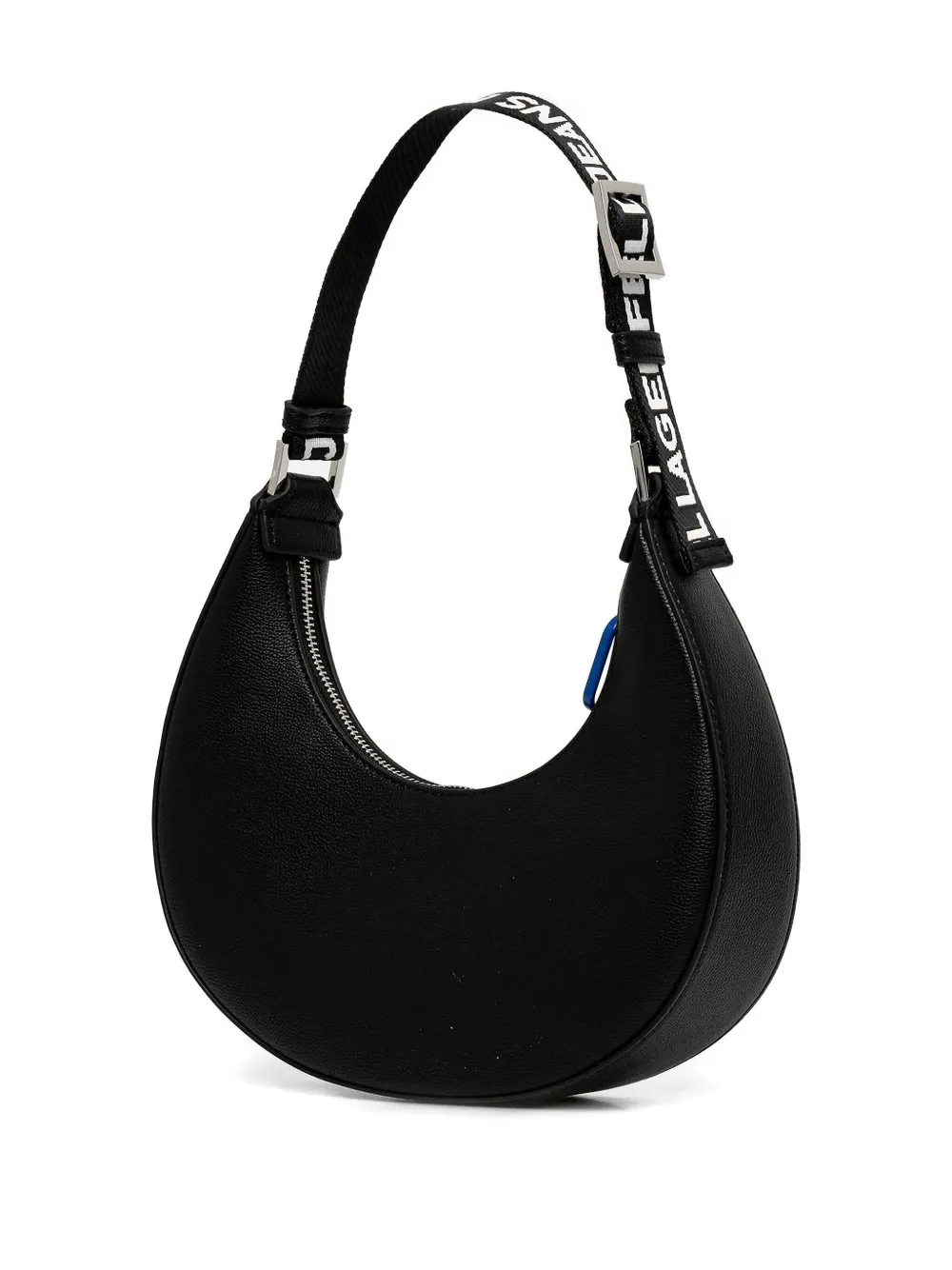Karl Lagerfeld Jeans Half Moon schoudertas met logoband - Zwart
