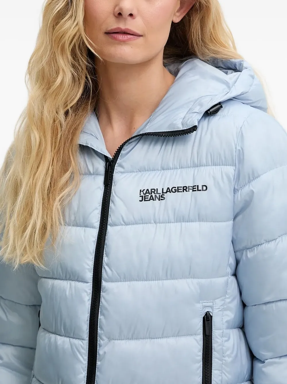 Karl Lagerfeld Jeans Donsjack met capuchon Blauw