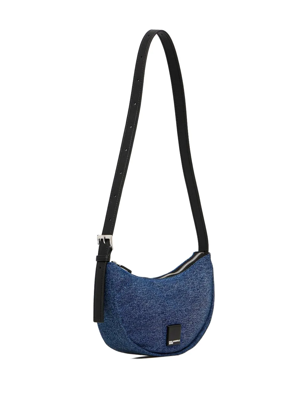 Karl Lagerfeld Jeans denim half-moon messenger bag Blauw