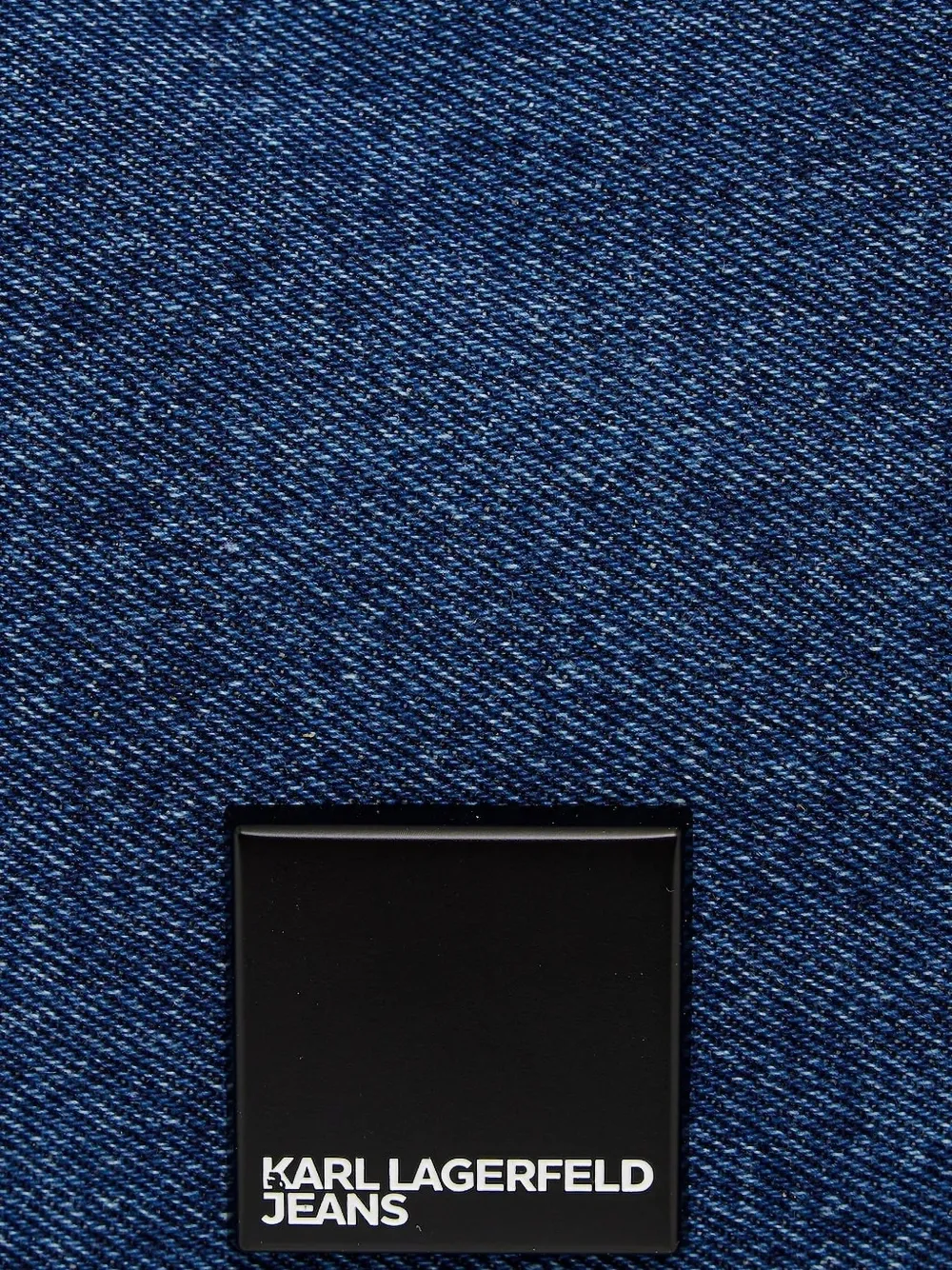 Karl Lagerfeld Jeans denim half-moon messenger bag Blauw