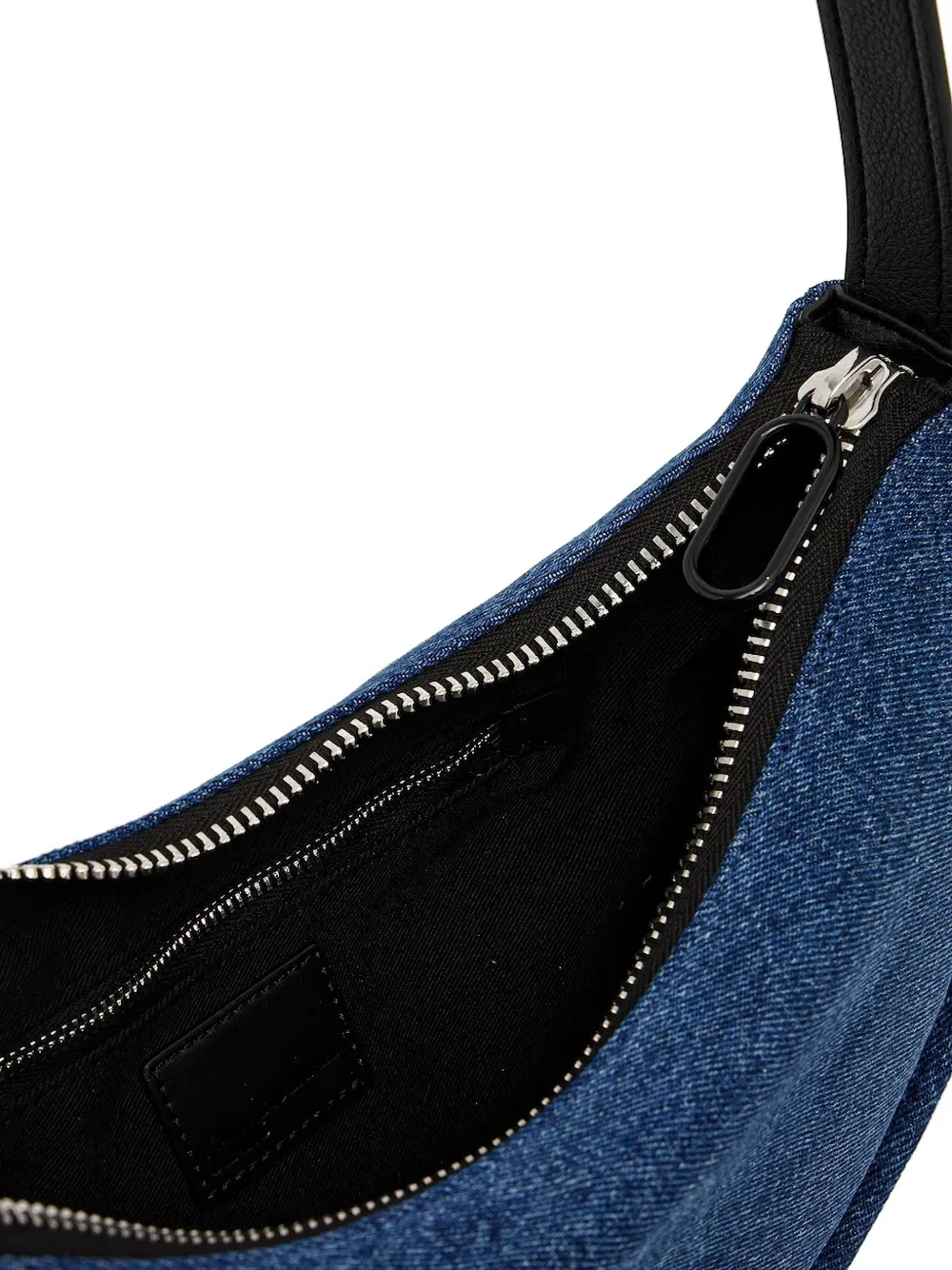 Karl Lagerfeld Jeans denim half-moon messenger bag Blauw