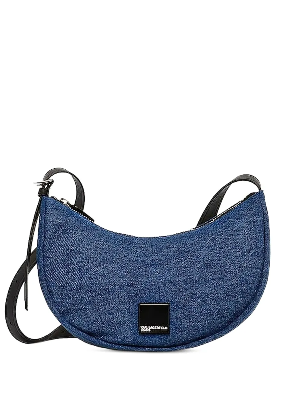 Karl Lagerfeld Jeans denim half-moon messenger bag - Blu