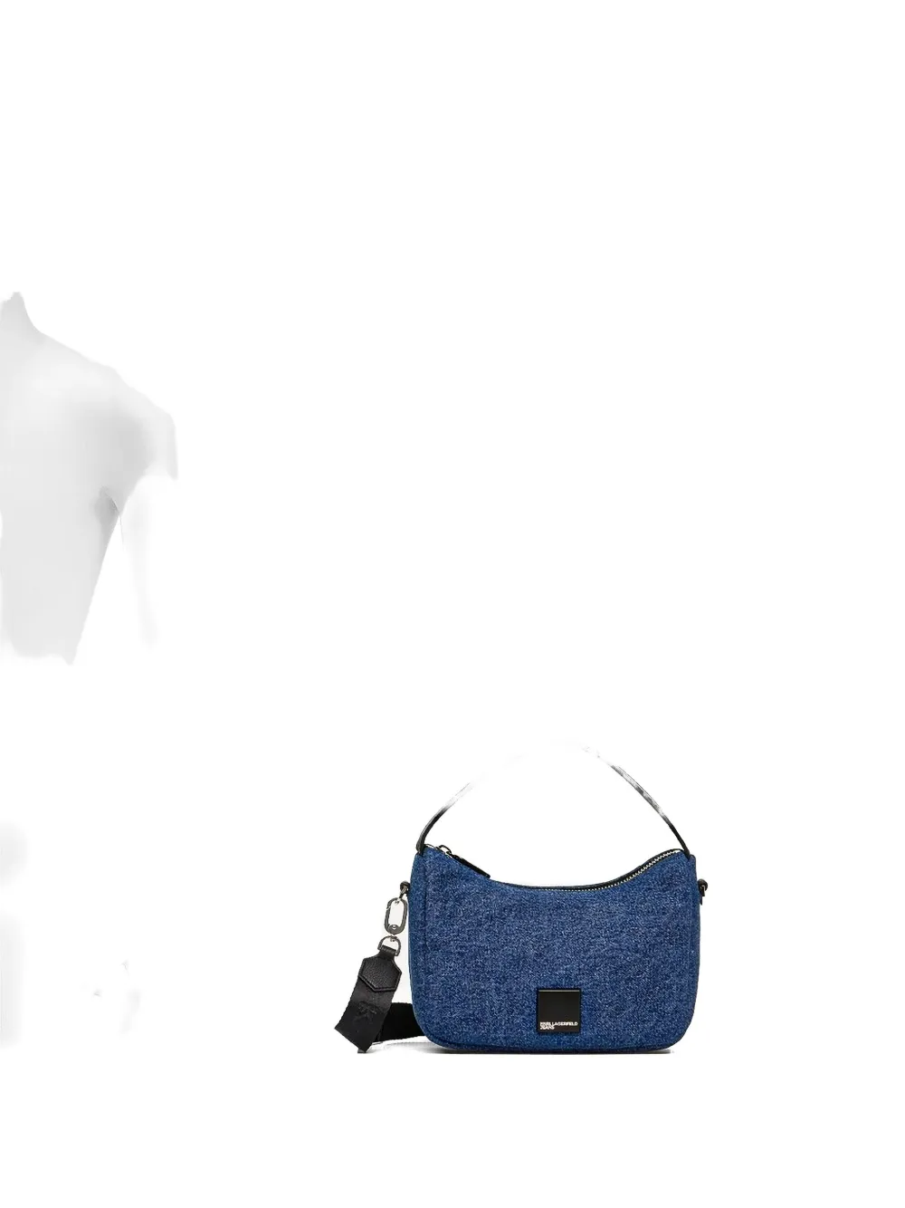 Karl Lagerfeld Jeans Box Logo denim crossbodytas Blauw