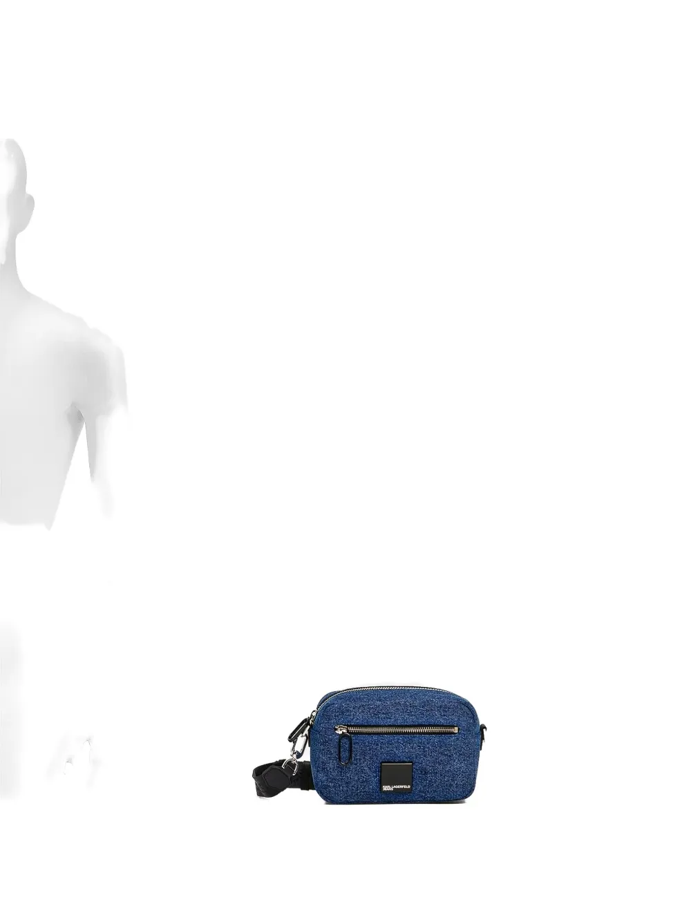 Karl Lagerfeld Jeans denim zip-fastening mini bag - Blu