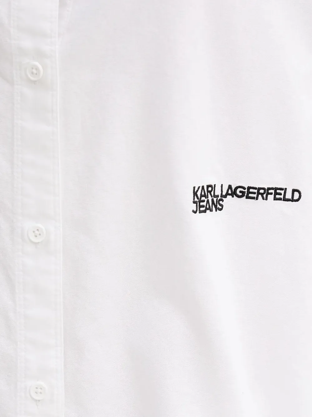 Karl Lagerfeld Jeans logo-embroidered shirt Wit