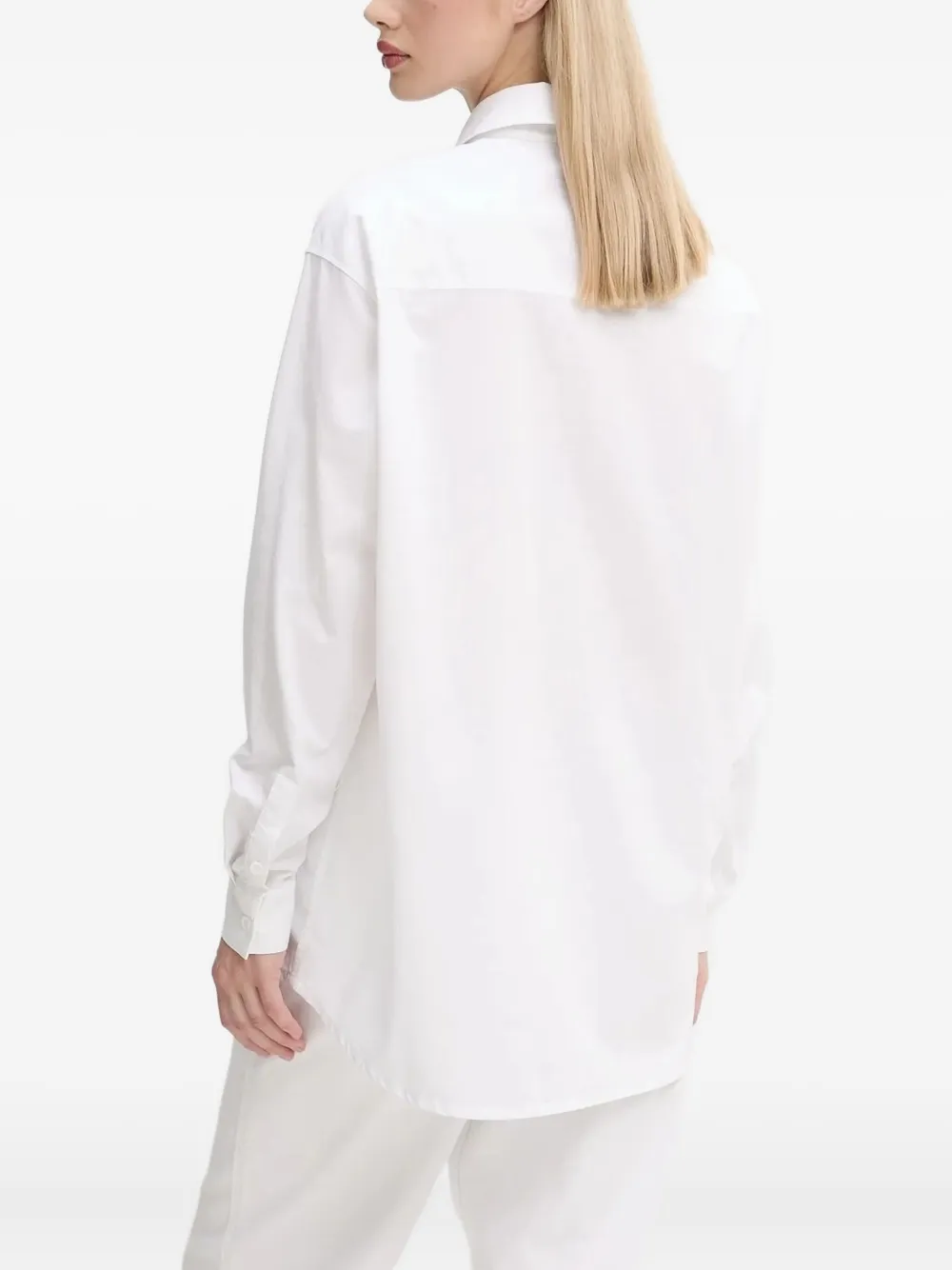 Karl Lagerfeld Jeans logo-embroidered shirt Wit