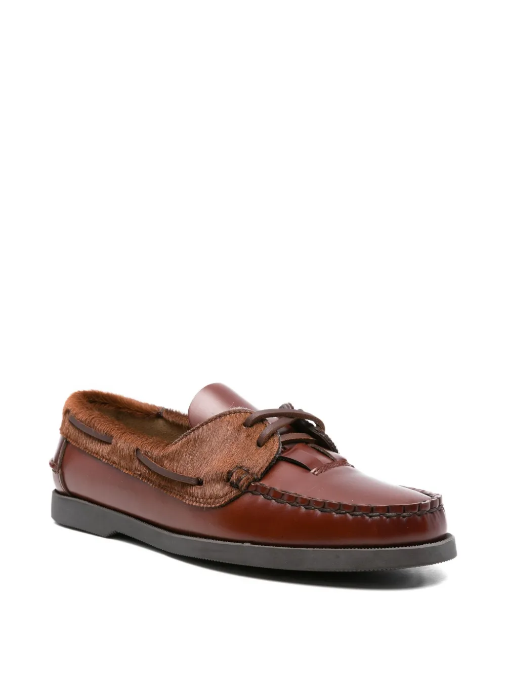 Hereu leather boat shoes Brown