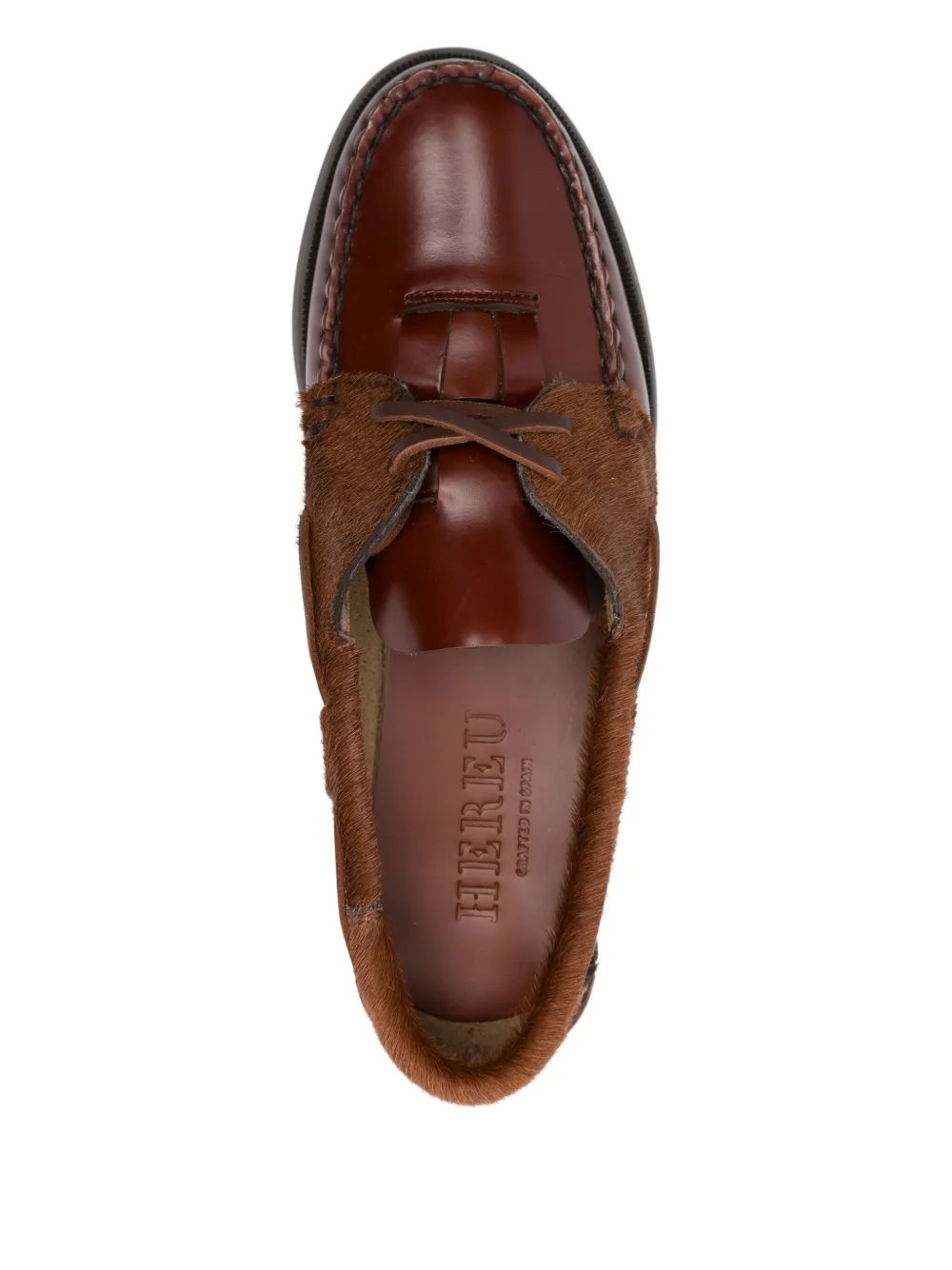 Hereu leather boat shoes Brown