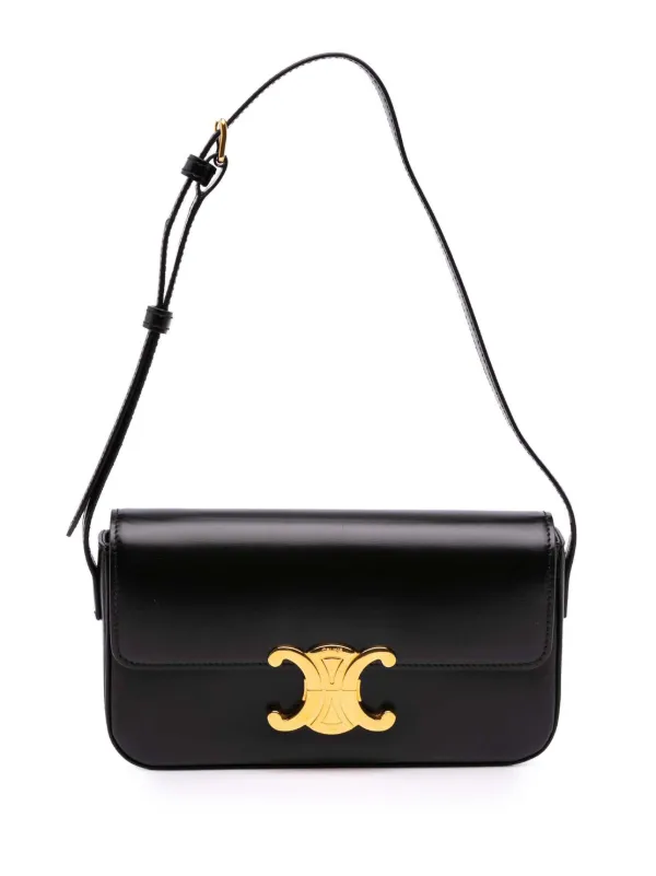 【VIP価格】CELINE CLAUDE LEATHER SHOULDER BAG Céline Pre-Owned 2021 Shiny Calfskin Claude Shoulder Bag