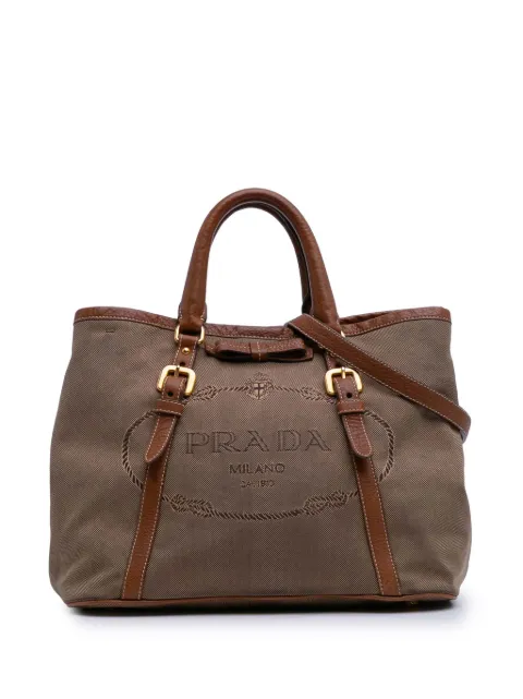 Prada Pre-Owned 2013-2025 Canvas Canapa Logo satchel