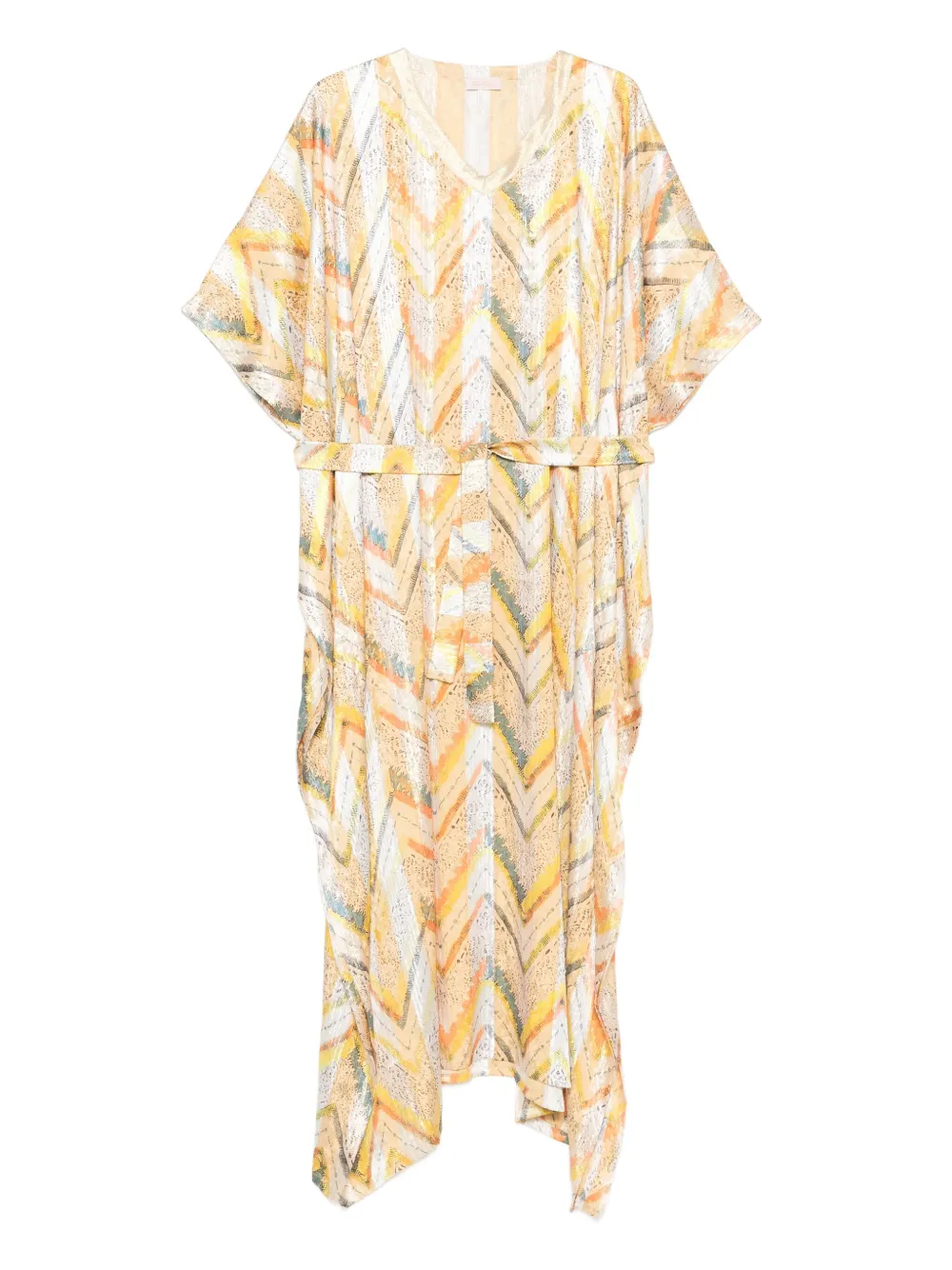 chevron-pattern kaftan